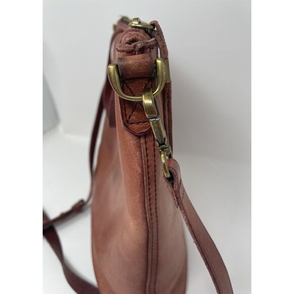 Madewell Mini Transport Tote Brick Red Leather Women's Hobo Purse Handbag - Picture 6 of 16